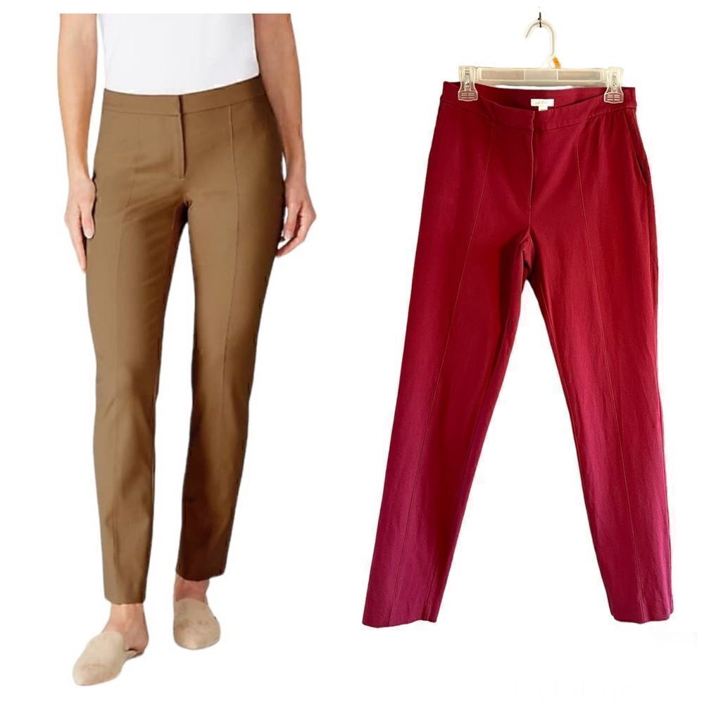 J.Jill Burgundy Premium Bi-Stretch Slim Leg Pant | SZ 8 Tall